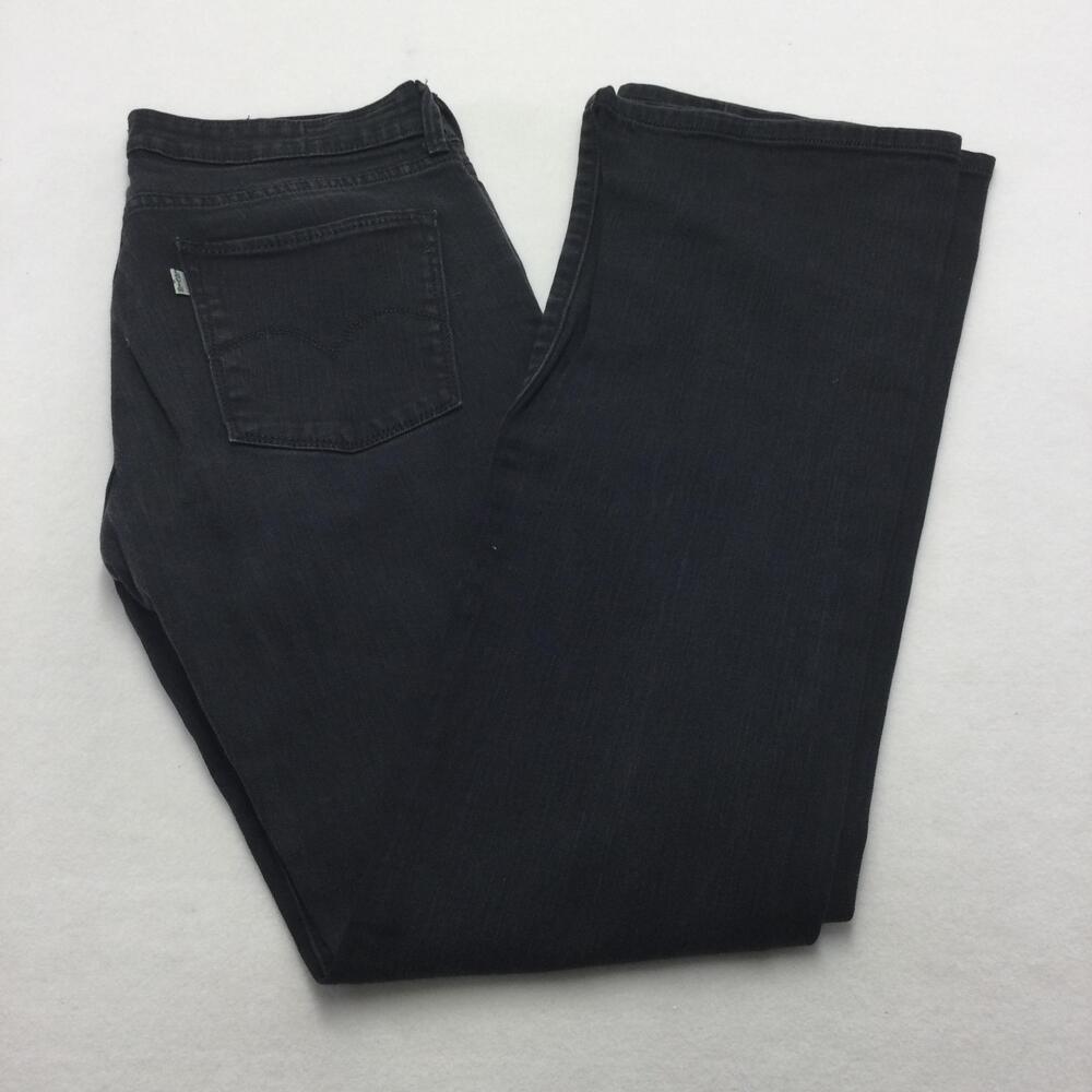 Levis Eco Bootcut Jeans Womens 10L Gray Charcoal Wash Mid Rise Stretch Denim